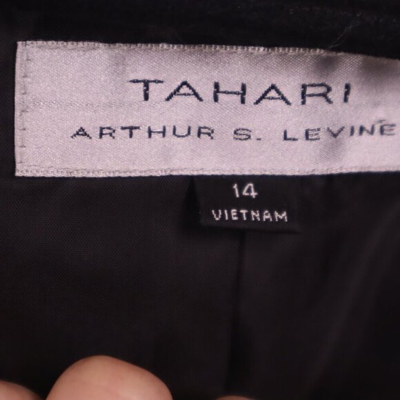 PINSTRIPE BLAZER 14 Tahari Black White Warm Fall Spring Work Office Jacket Suit - Picture 3 of 7